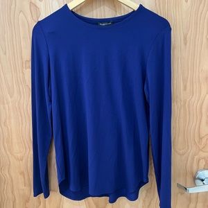 Eileen Fisher Viscose Jersey Shirt Blue Ultimate Crew Neck Top NWT Medium